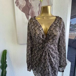 Zara Long sleeve dress gold and black